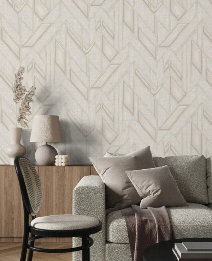 Beige Embossed Wallpaper – Understated Shimmer (24113-2)